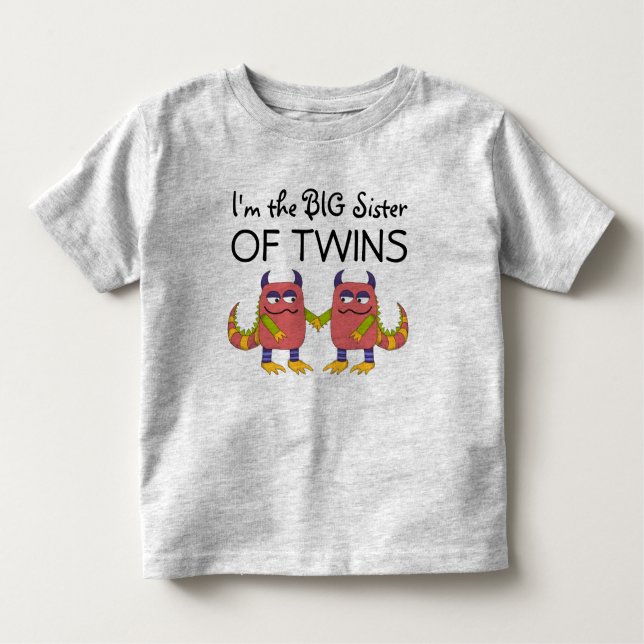 I'm the Big Sister of Twins Toddler T-Shirt (Front)