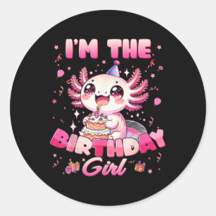 Im The Birthday Axolotl Family Matching Party Deco Classic Round Sticker