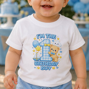 I'm the Birthday Boy Baby T-Shirt Blue Theme