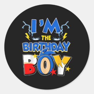 Im The Birthday Boy Family Matching Party Video Ga Classic Round Sticker