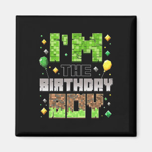 I'm The Birthday Boy Party Gamer Pixel Boy Kid Bir Magnet