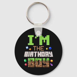 Im The Birthday Boy Party Video Gamer Pixel Number Key Ring
