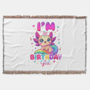 I'm The Birthday Girl Axolotl Throw Blanket