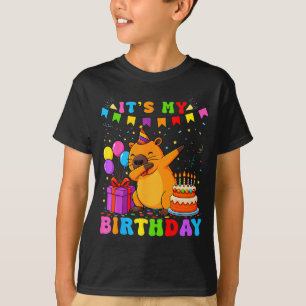Im The Birthday Girl Cute Capybara Bday Family Mat T-Shirt