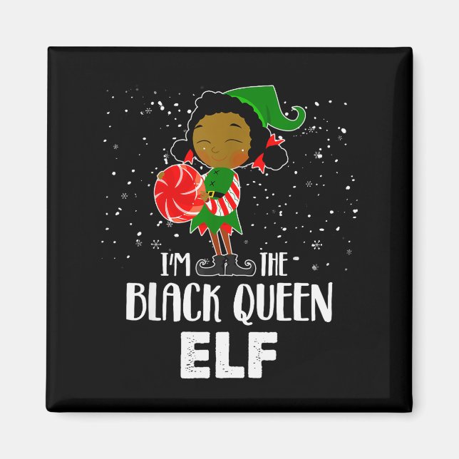 I'm The Black Queen Elf African American Girls Kid Magnet (Front)