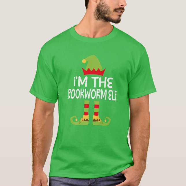 I'm The Bookworm Elf Matching Christmas Costume T-Shirt (Front)