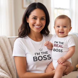 I'm The Boss Mum Funny Motherhood Matching T-Shirt