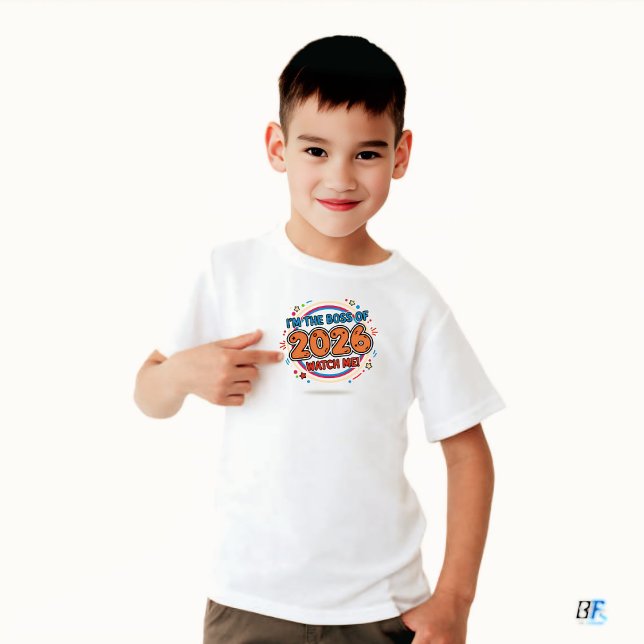 I'm The Boss of 2026 Kids Confident New Year Tee (I Am Boss)