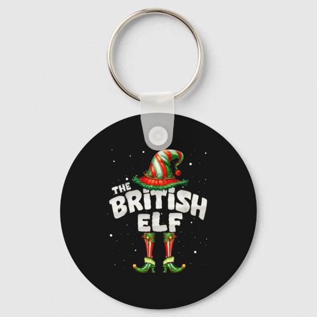 I'm The British Elf Family Matching Group Christma Key Ring (Front)