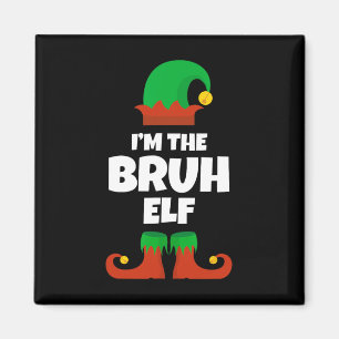 I'm The Bruh Elf Family Pajama Christmas Funny Magnet