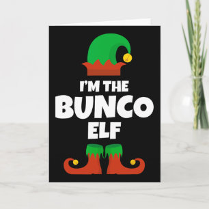 I'm The Bunco Elf Family Pajama Christmas Funny Bu Card