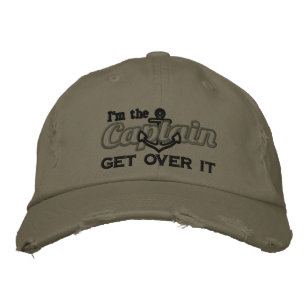 I'm the Captain Get Over It Humourous Embroidered Hat