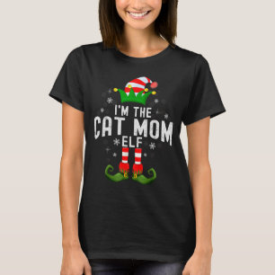 I'm The Cat Mom Elf Christmas Family Pjs Costume  T-Shirt