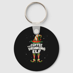 I'm The Coffee Drinking Elf Family Matching Group  Key Ring