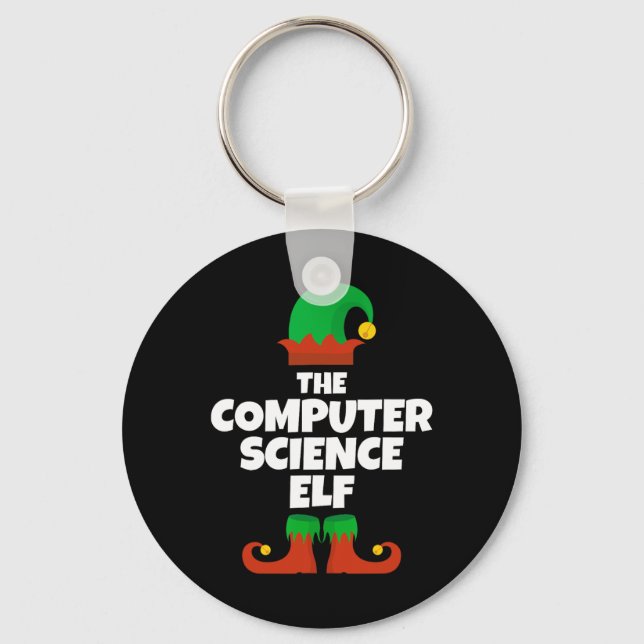 I'm The Computer Science Elf Family Pajama Christm Key Ring (Front)