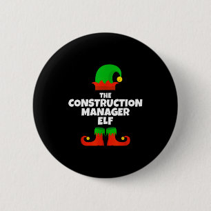 I'm The Construction Manager Elf Family Pajama Chr 6 Cm Round Badge
