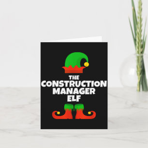 I'm The Construction Manager Elf Family Pajama Chr Card