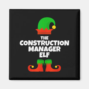 I'm The Construction Manager Elf Family Pajama Chr Magnet