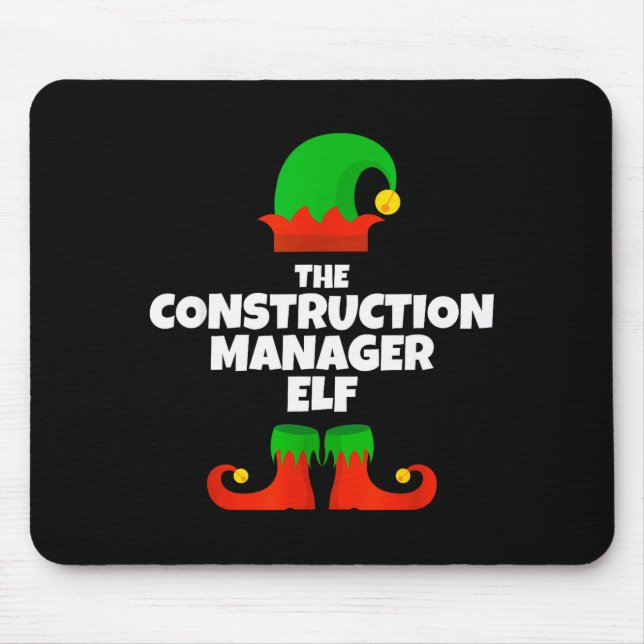 I'm The Construction Manager Elf Family Pajama Chr Mouse Pad (Front)