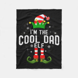 I'm The Cool Dad Elf Christmas Family Pjs Costume Fleece Blanket