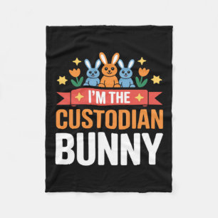 Im The Custodian Bunny Easter Matching Family Fleece Blanket