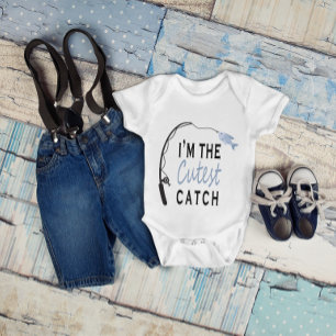 I'm the Cutest Catch Funny Fishing Baby Bodysuit