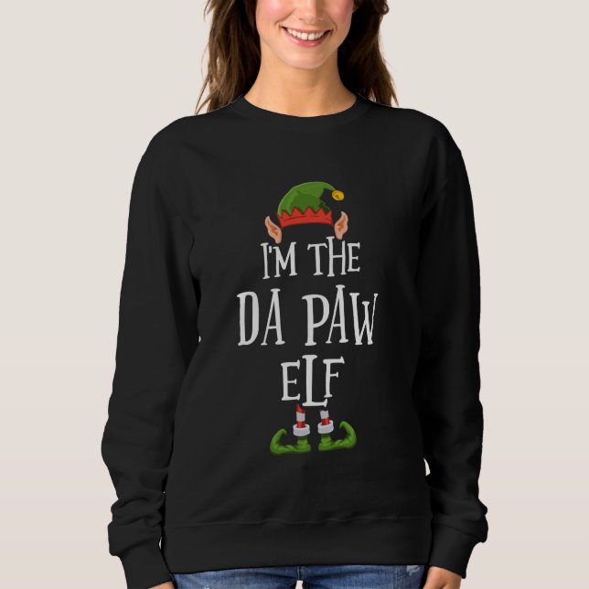 I'm the Da Paw Elf Graphic - Funny Ugly Christmas  Sweatshirt (Front)