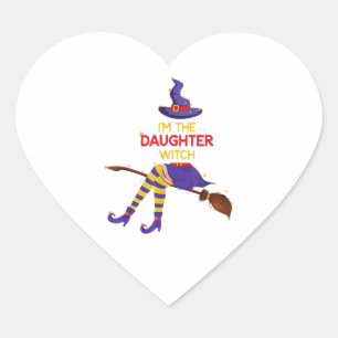 Im the Daughter Witch Shirt Halloween Matching Heart Sticker