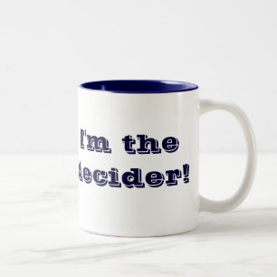 I'm The Decider! lg navy 2-tone mug (left-hand)
