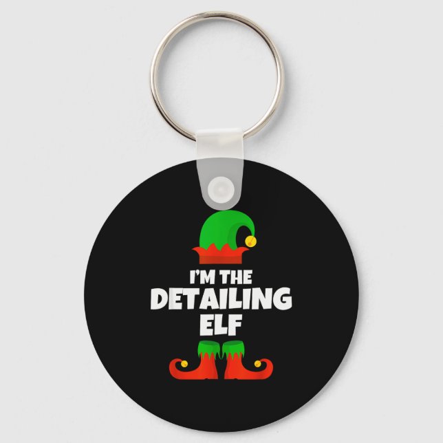 I'm The Detailing Elf Family Pajama Christmas Deta Key Ring (Front)