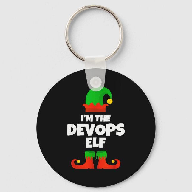 I'm The Devops Elf Family Pajama Christmas Enginee Key Ring (Front)