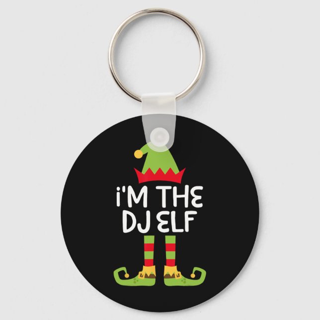 I'm The Dj Elf Matching Christmas Elf  Key Ring (Front)