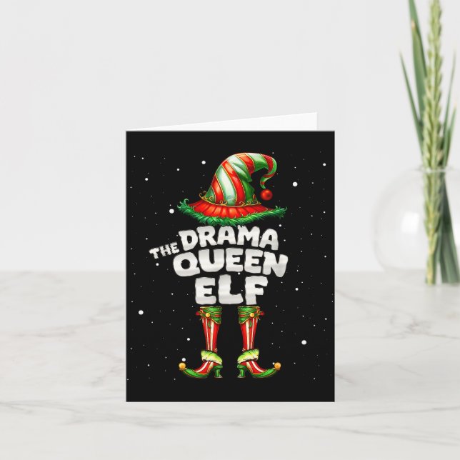 I'm The Drama Queen Elf Family Matching Group Chri Card (Front)