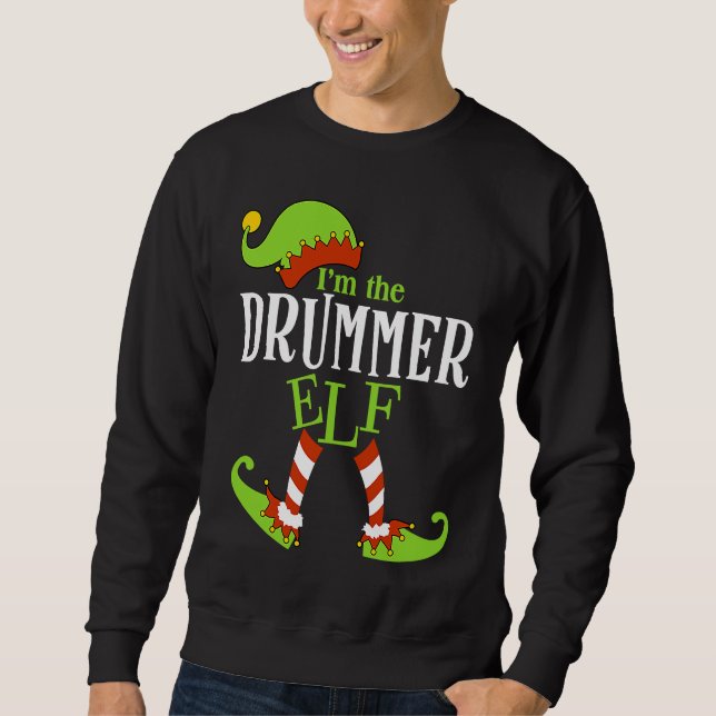 I'm The DRUMMER Elf Family Group Matching PJ Chris Sweatshirt (Front)