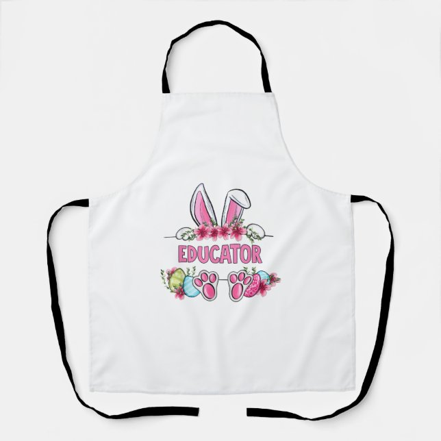 I'm The Educator Bunny Easter Day Rabbit  Apron (Front)