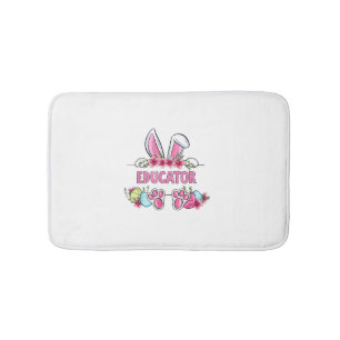 I'm The Educator Bunny Easter Day Rabbit  Bath Mat