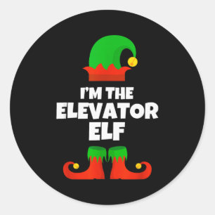 I'm The Elevator Elf Family Pajama Christmas Funny Classic Round Sticker