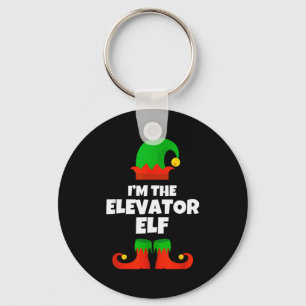 I'm The Elevator Elf Family Pajama Christmas Funny Key Ring