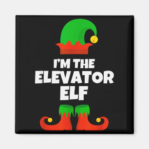 I'm The Elevator Elf Family Pajama Christmas Funny Magnet