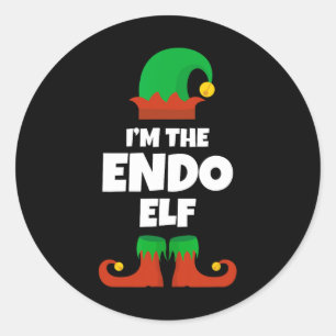 I'm The Endo Elf Family Pajama Christmas Funny End Classic Round Sticker