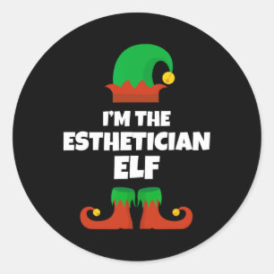 I'm The Esthetician Elf Family Pajama Christmas Be Classic Round Sticker