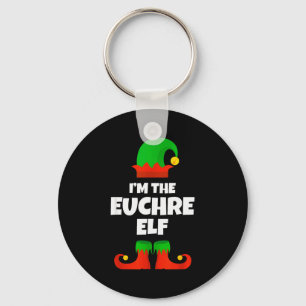 I'm The Euchre Elf Family Pajama Christmas Funny P Key Ring