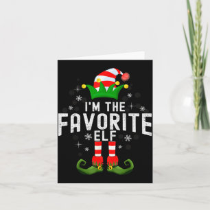 I'm The Favorite Elf Christmas Family Pjs Costume  Card
