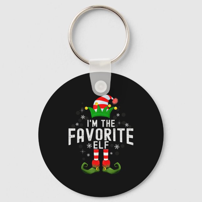 I'm The Favorite Elf Christmas Family Pjs Costume  Key Ring (Front)