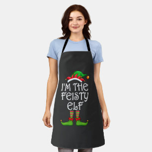 I'm The Feisty Elf Matching Family Group Christmas Apron