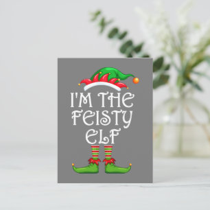 I'm The Feisty Elf Matching Family Group Christmas Postcard