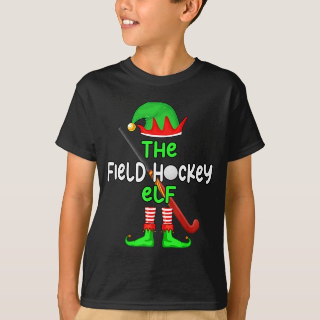 I'm The Field Hockey Elf Christmas Family Matching T-Shirt (Front)