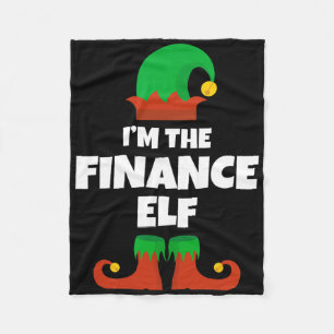I'm The Finance Elf Family Pajama Christmas Funny  Fleece Blanket