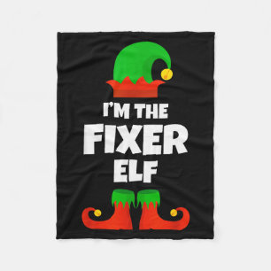 I'm The Fixer Elf Family Pajama Christmas Funny Fi Fleece Blanket