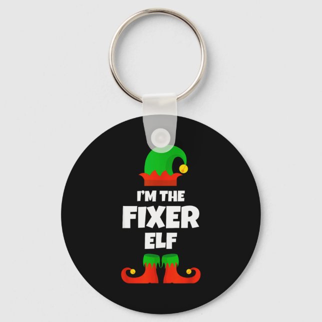 I'm The Fixer Elf Family Pajama Christmas Funny Fi Key Ring (Front)